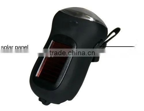 solar dynamo torch flashlight 3 led emergency flashligh light