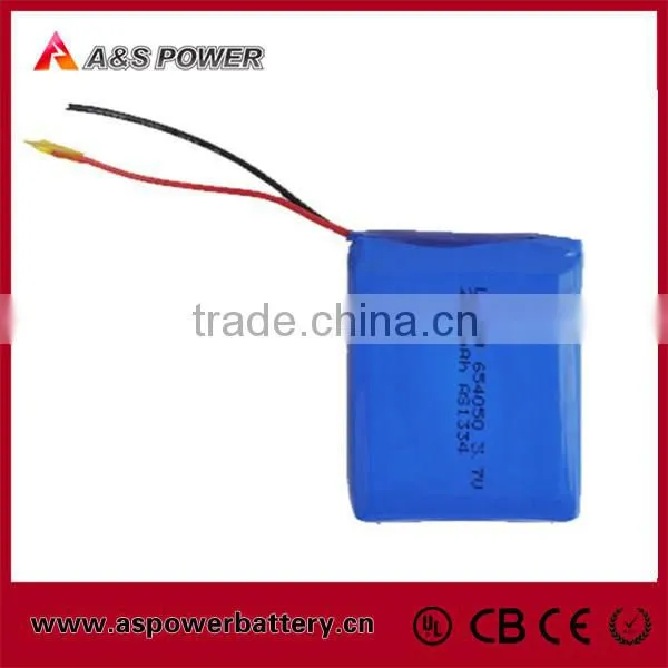 3.7v 2600mah li polymer battery for tablet pc lipo battery 654050