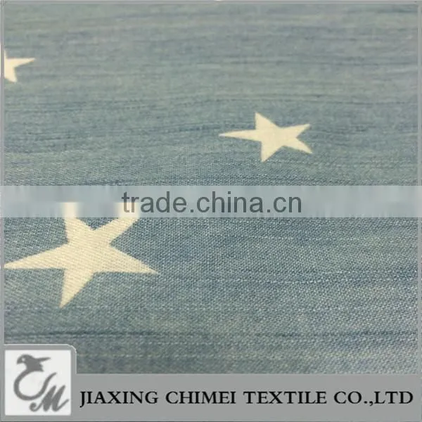 jiaxing warp slub of printed cotton denim with cheap price of denim jeans