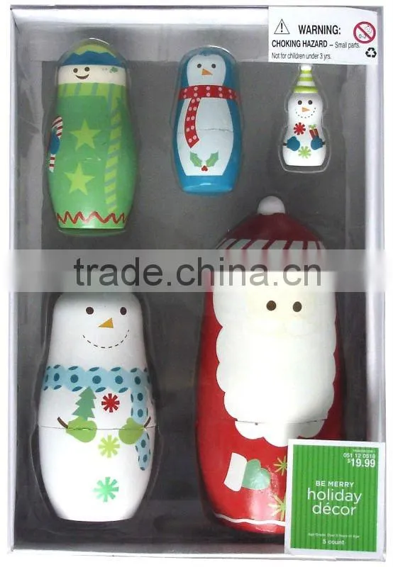 Santa wooden Nesting Dolls , russian matryoshka dolls