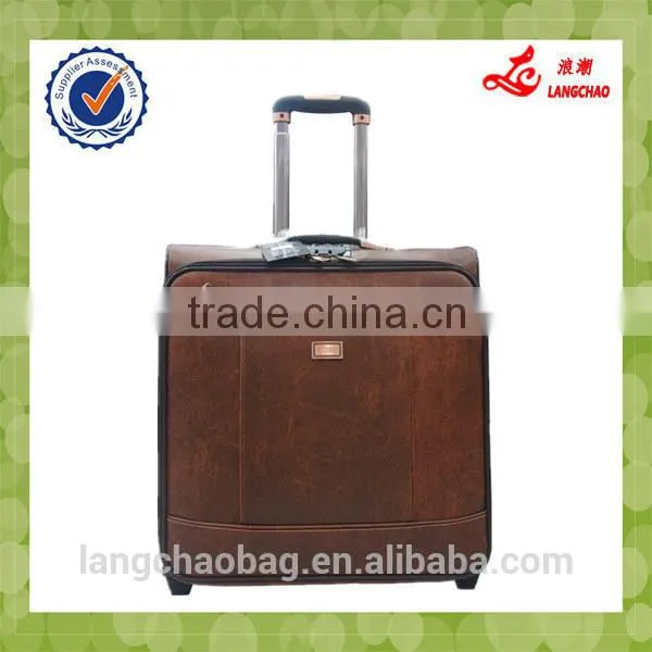 High Quality TSA Lock Silk Lining Real Push Aluminum Trolley Durable Wheel Boarding Luggage Bag