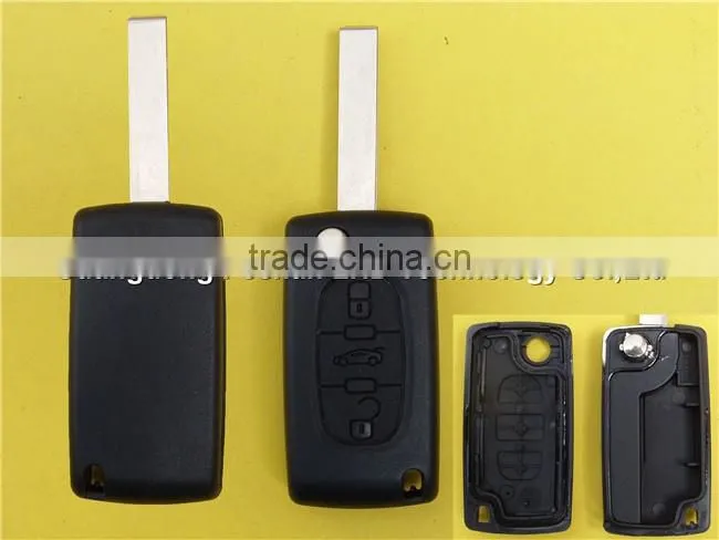 3 buttons remote key fob case replacement uncut blade Peugeot 407 CE0523
