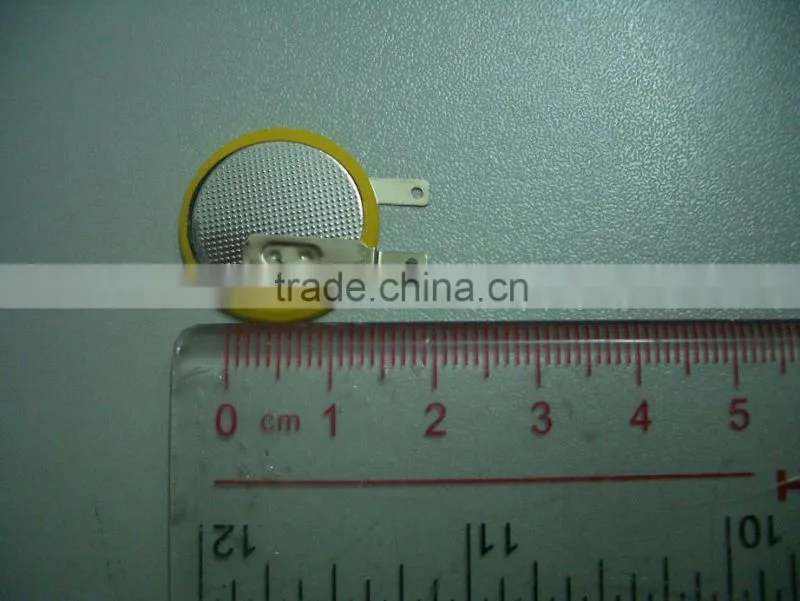 LIR2016 Li-Ion Type 3V Rechargeable battery with solder tabs / pins