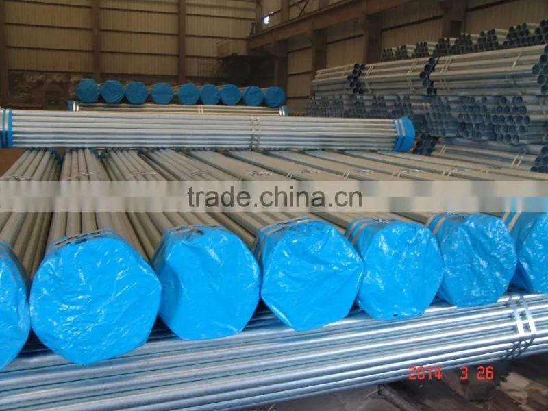 BS1387/ASTM A53/EN39 hot dipped galvanized scaffolding steel pipe