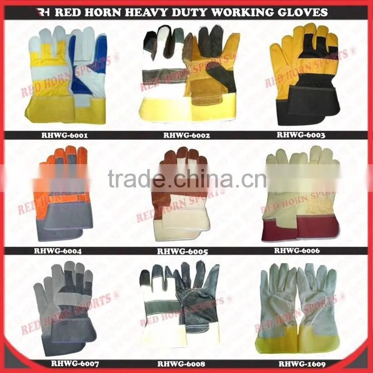 Cow Split Leather Safety Gloves, Cheap Working Gloves