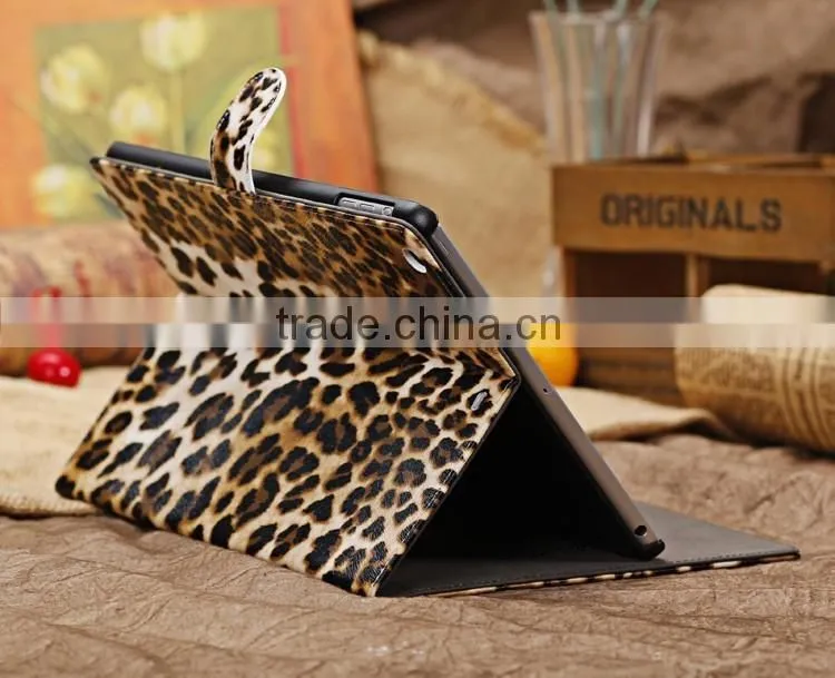 Leopard print leather case for ipad air, for ipad air case