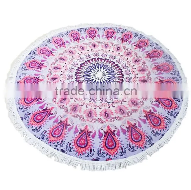 High quality 100% cotton printing round beach towels