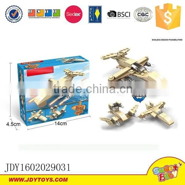 Military toys series toy brick warcraft toys 3 in 1 military aircraft 3 style