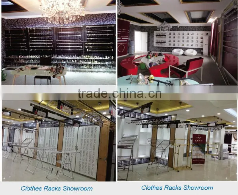 ceiling mounted fancy metal clothes hanger rack for clothes