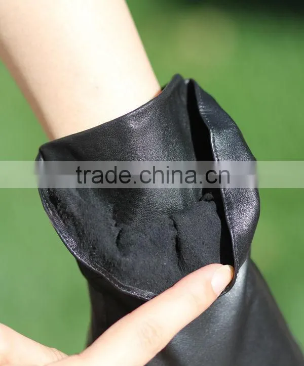 women lace decorated real leather fashion glove