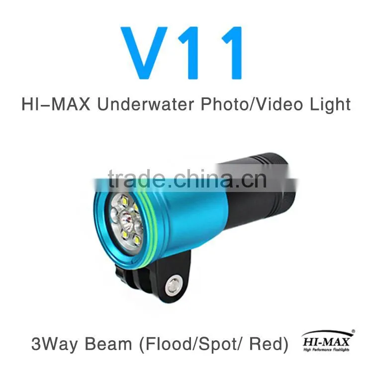 Scuba Torch 32650 Video Diving Light with ball head stand ,up to 100M