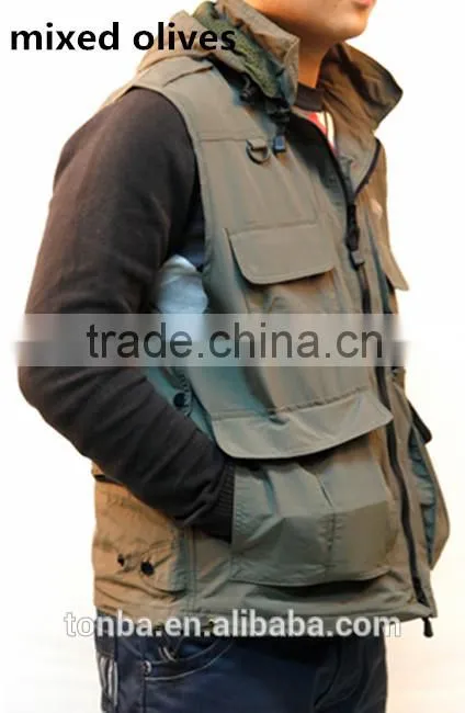 Customized Waterproof Nylon Potography Vest and Camera Vest Jacket-Red