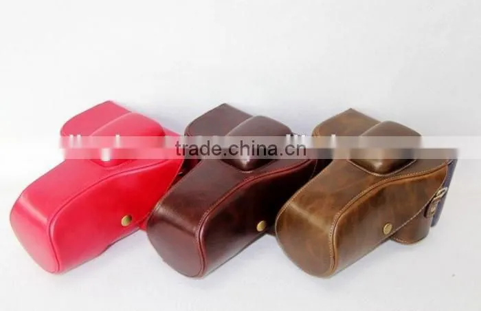 Factory price retro korean unique PU leather Camera Bag in Dongguan