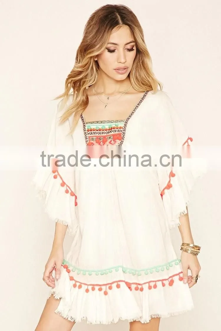 2016 New design White Z And L Europe Peasant Dress For Women