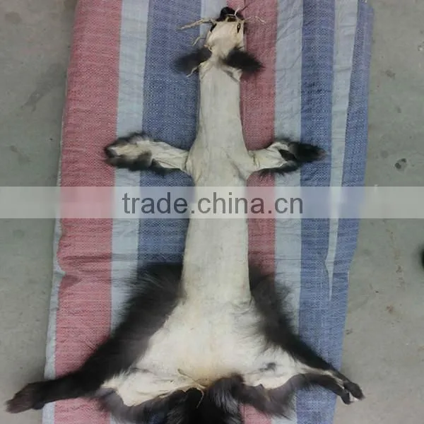 Silver color animal skin fox fur pelts genuine silver fox fur skin