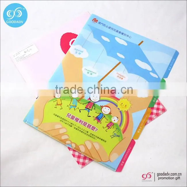 Cartoon printing school stationery file folder/ A4 size plastic folder /pp folder for kids