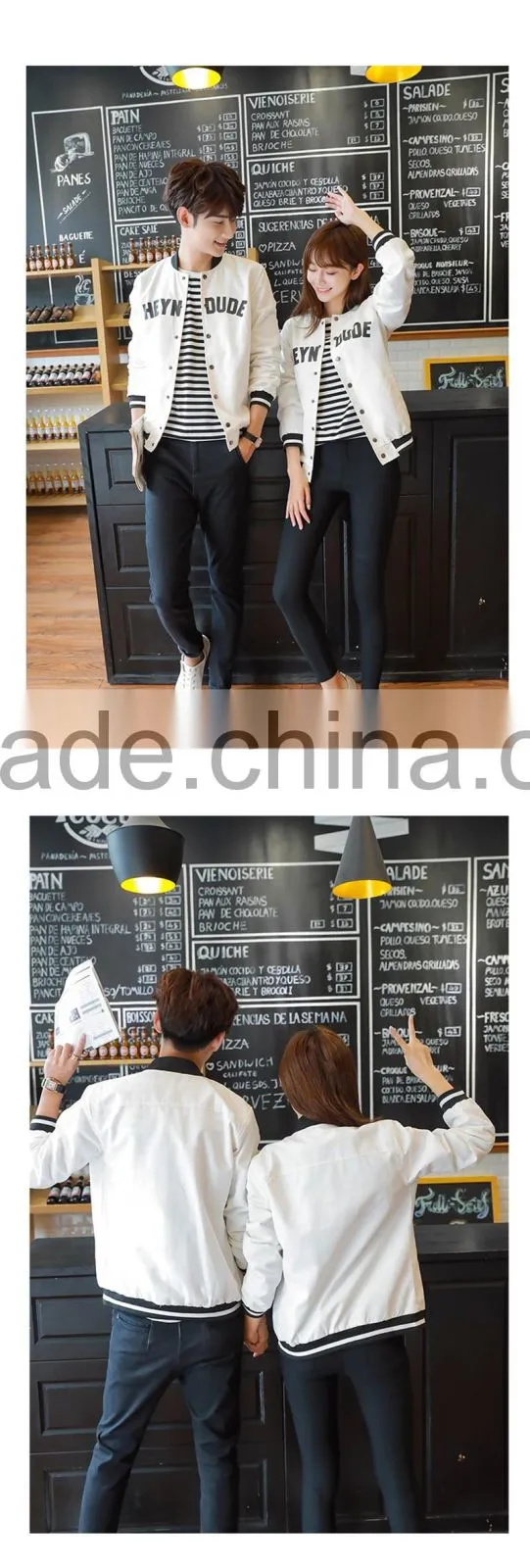 2016 New Fashion Young Men and Women Couples Outfit Korea Style Print Coat Outware Jackets OEM