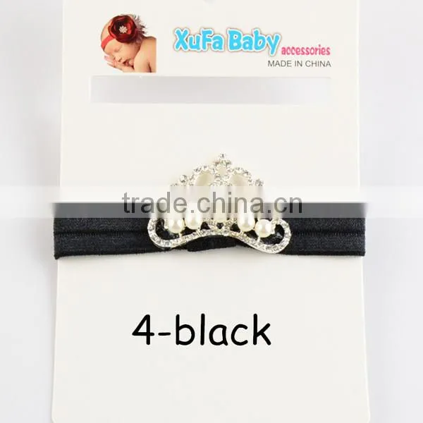 cheap pearl baby girls headband, girls princess crown headband