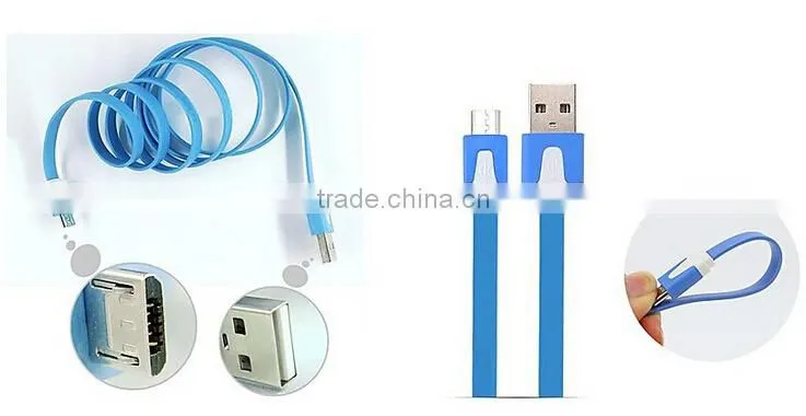 2m V8 usb charging cable flat micro usb cable for android mobile phone