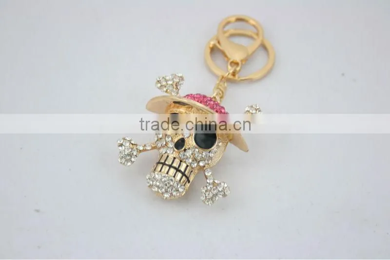Kingman 2013 Rhinestones Cut New Fashion Skull Keychain