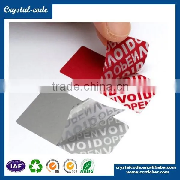 Custom hologram security printed tamper proof warranty VOID label