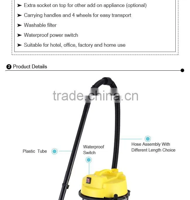 1200W/1400W Water/Dust Collectors Vacuum Cleaner Machines BJ122-15L/Home Appliance/Dust Collector Tools