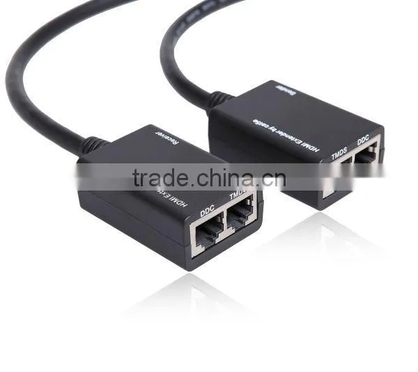 Cat 5e/6 HDMI Extender up to 30meters Mini Repeater hdmi extender with hdmi cable