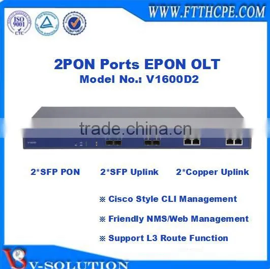 4 Ports EPON OLT Optical Line Terminal with Friendly NMS/Web Management and Cisco Style CLI Interface Support L3 Function