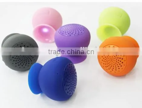 Low Price High Qality Water-Proof Wireless Mini Bluetooth Speaker with Sucker for use in car ,shower, outdoor.