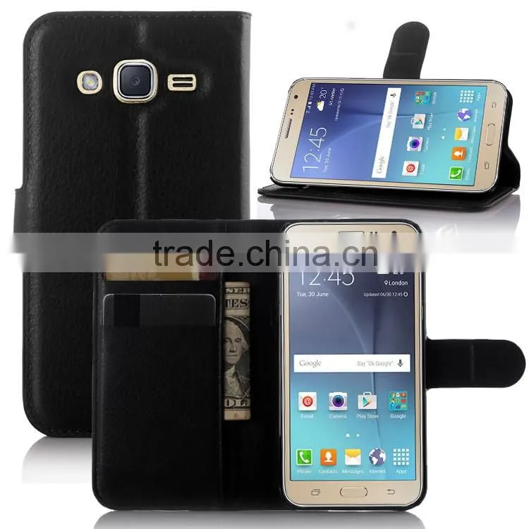 High Quality Leather Holster Card Wallet Folio Stand Flip Case Cover for Samsung GALAXY J3