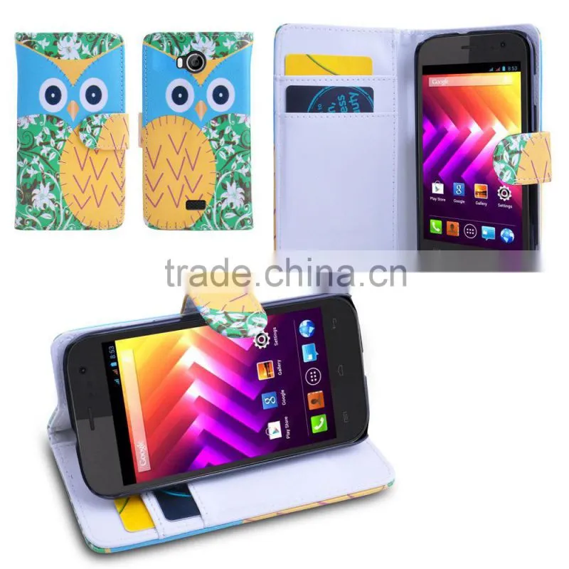 Printing PU Leather Wallet Case For Wiko IGGY