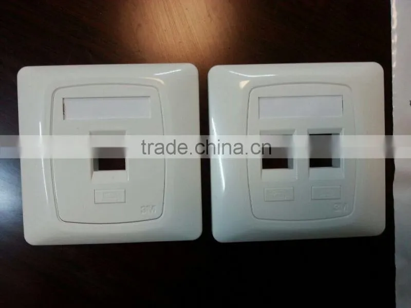 Network RJ45 Keystone 2-Port Faceplate for RJ45 jack with Shutter Made in Shenzhen China