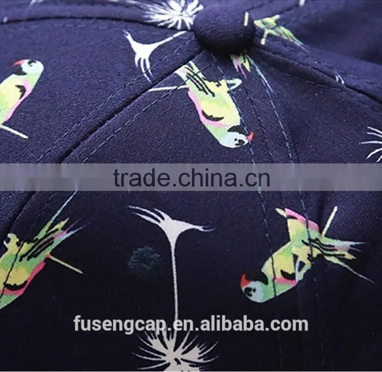 parrot and dandelion printed logos all blue fashion free snapback hats