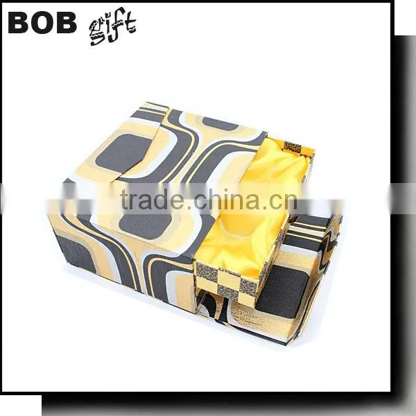 2015 hot sale custom logo printed black matt paper gift box