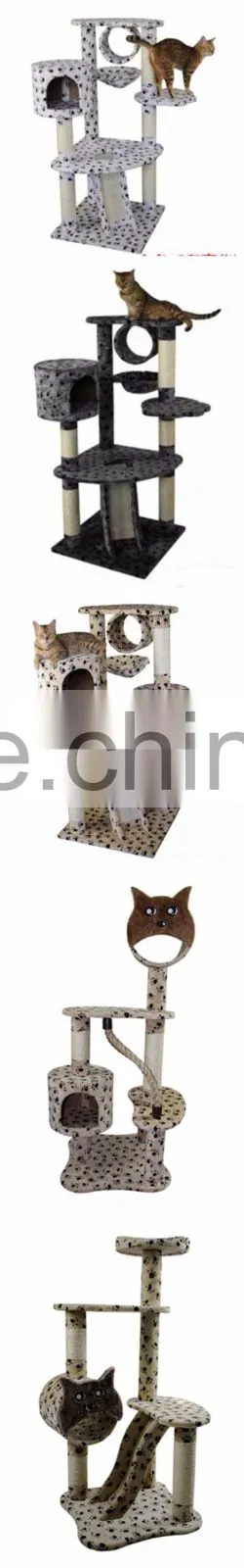 BSCI Pet Factory Deluxe Cat Tree Tower Condo Scratcher Furniture Kitten House Hammock Cat Scratcher Grey Color