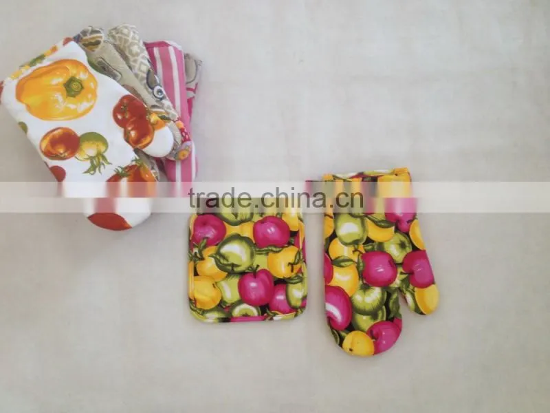 Kitchen cooking 2pcs cotton pot holder cotton oven mitt