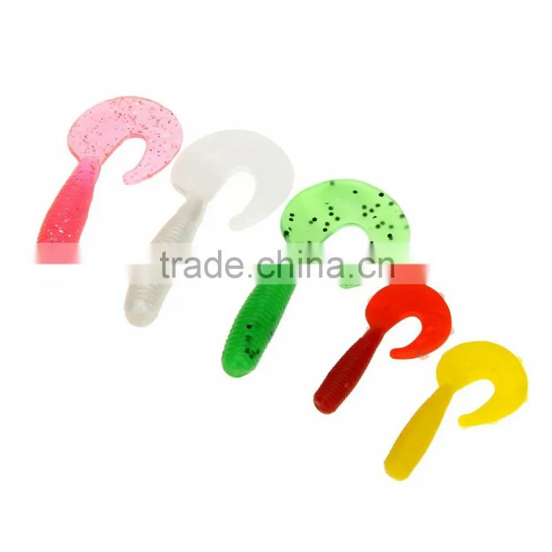 19 Soft Fishing Lures Worm Baits 5 Lead Jig Head Hooks Combination Set Tackle