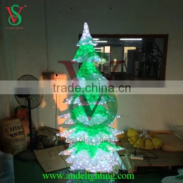 Large Christmas tree light lighted pine tree