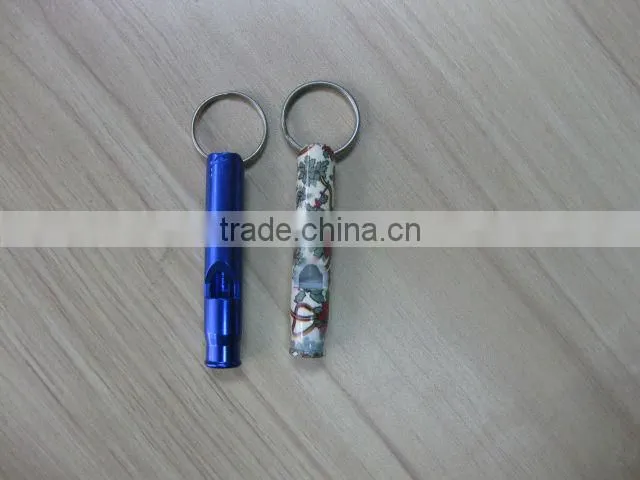 multi-color aluminium whistle with carabiner