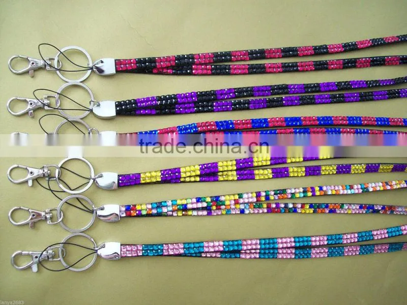 New Design red white blue color Crystal rhinestone lanyard