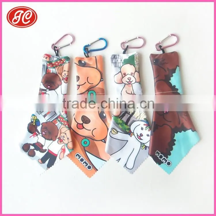 Multipurpose reusable microfiber eyeglass cleaning cloth key chain
