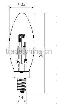 3.5W LED filament bulb MADE IN CHINA high quality filament bulb