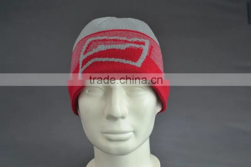 BSCI Audit Custom winter beanie hat with jacquard logo
