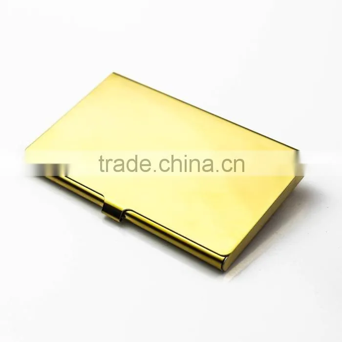 Luxury gold color blocking RFID credit card holder with engraving LOGO
