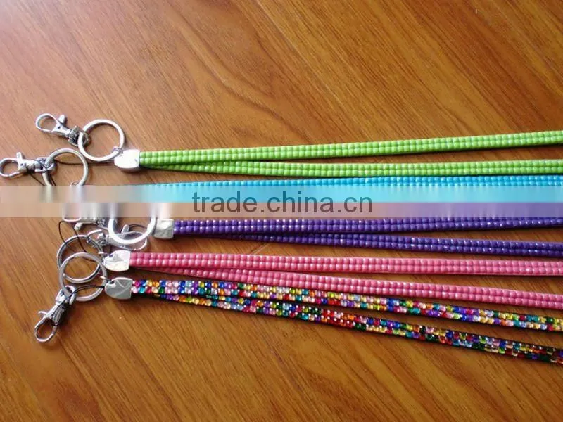 Wristlet Rhinestone Lanyard With Keychain