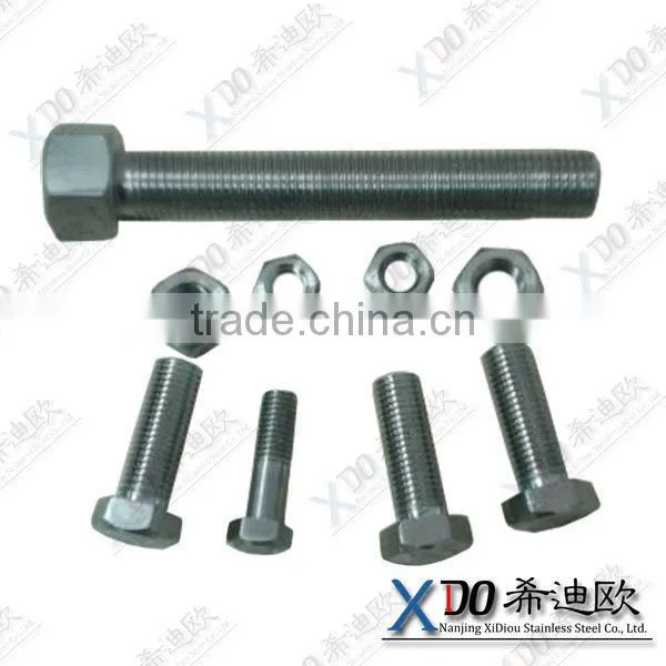 nickle200 210 b7 l7 stud bolts with nuts hex head bolts with spring & flat washer inox bolts
