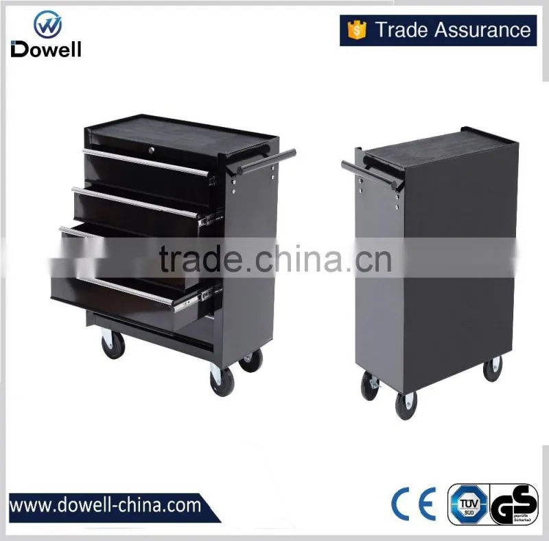 24" Wide 5 Drawer Rolling Tool CabinetTC4124 5 Drawer Intermediate Chest, Silver/Black Professional 5Drawer Rolling Cabinet