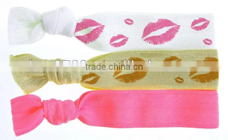 Plain Hot Elastic Hair Tie /popular tie dye knotted hair band