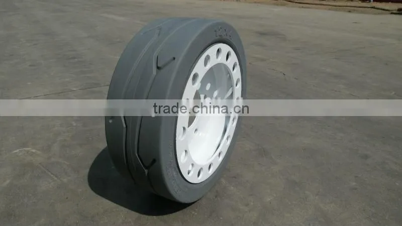 Good price scissor lift 16x5x12 white non marking solid tire, wheel assembly for skyjack