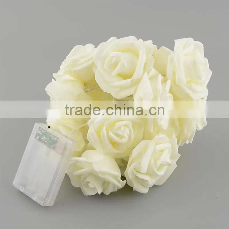 20 LED Rose Flower String Lights for Wedding Garden Party Christmas Decoration Warm White
